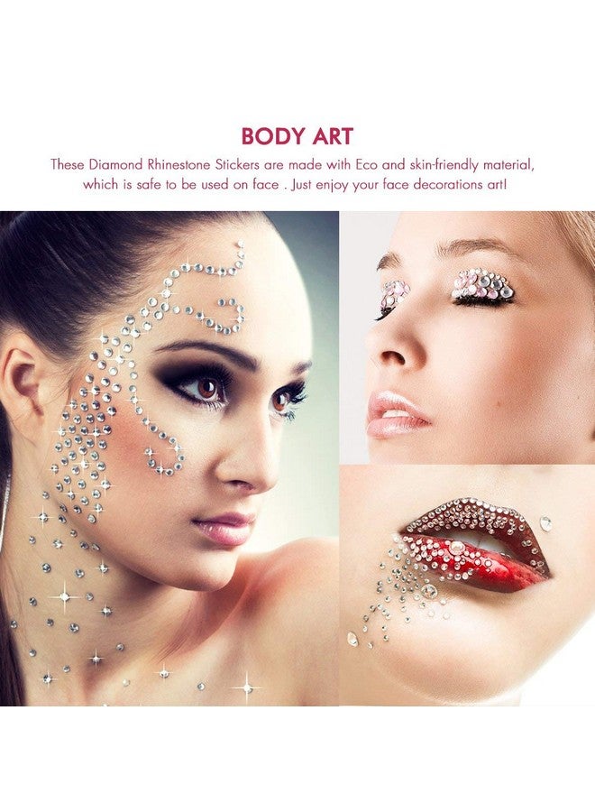 Rhinestone Stickers 4125 Pcs Nicpro Self Adhesive Gems Stick On Face Body Makeup Festival Bling Jewels In 3 Size 25 Colors25 Embellishments Sheet For Decorations Crafts Nail Card Hair