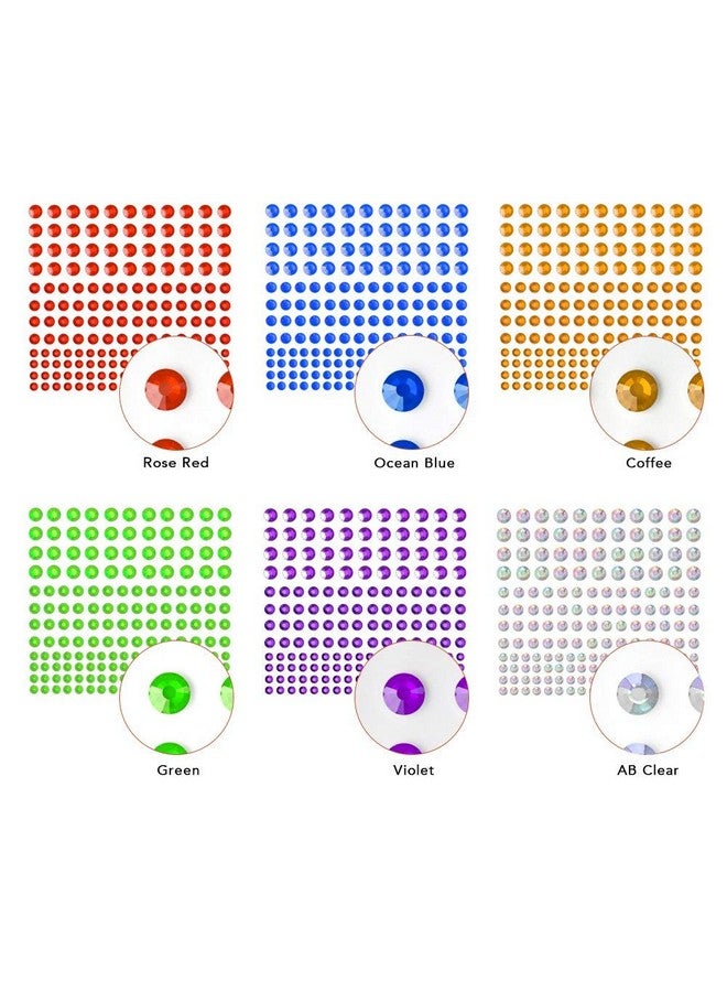 Rhinestone Stickers 4125 Pcs Nicpro Self Adhesive Gems Stick On Face Body Makeup Festival Bling Jewels In 3 Size 25 Colors25 Embellishments Sheet For Decorations Crafts Nail Card Hair