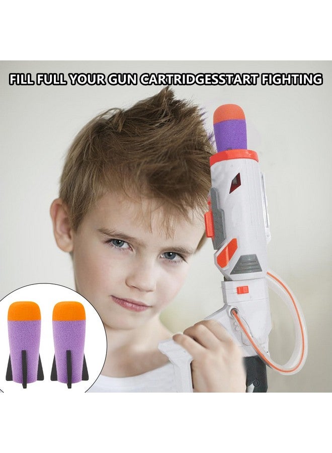 3 Pcs Missile Filled Foam Rocket Launcher Compatible For Nerf Nstrike Elite Series(Purple)