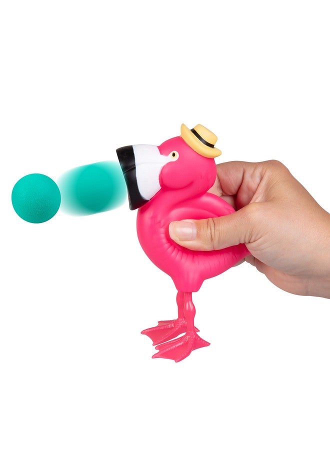 Flamingo Popper Toy Shoot Foam Balls Up To 20 Feet 6 Balls Included Age 4+