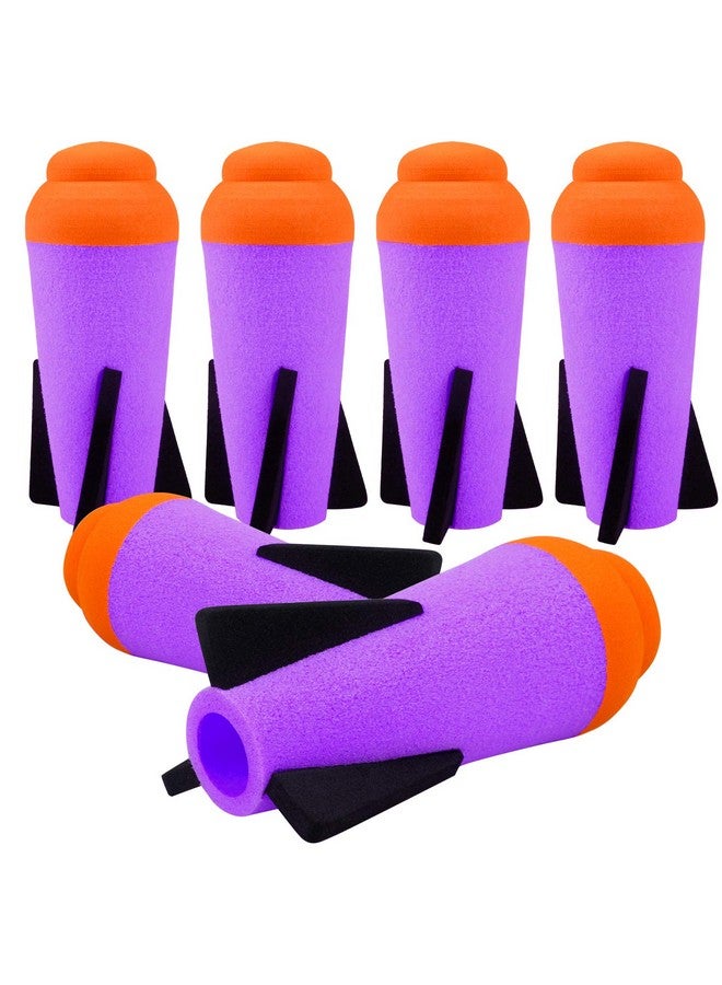 6 Packs Mega Missile Refill For Nerf Nstrike Elite Series Compatible Darts Mega Missile Refill Bullets Foam Rockets For Nerf Party (Purple)