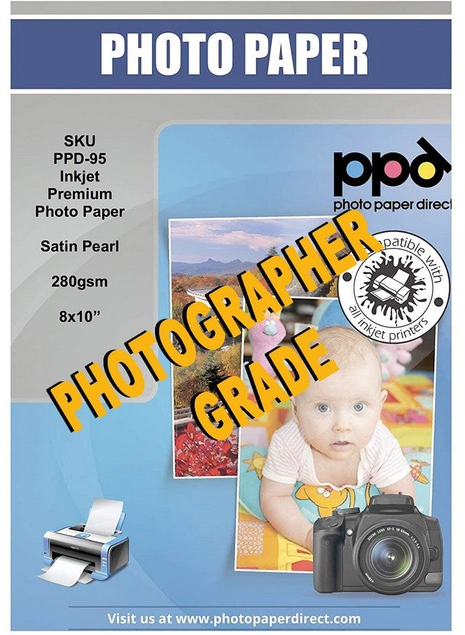 Ppd 50 Sheets Inkjet Super Premium Satin Semi Gloss Photo Paper 8X10 68Lbs 255Gsm 10.5Mil Microporous Professional Photographer Grade Instant Dry Fade And Water Resistant (Ppd9550)