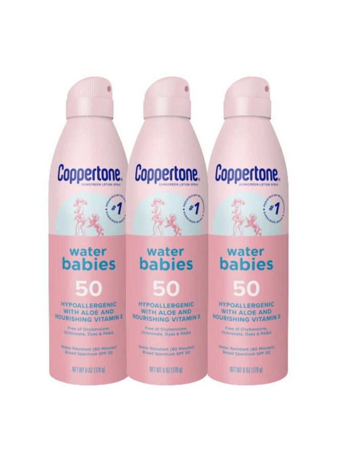 Water Babies Sunscreen Lotion Spray Spf 50 Pediatrician Recommended Baby Sunscreen Spray Water Resistant Sunscreen For Babies Bulk Sunscreen 6 Oz Pack Of 3