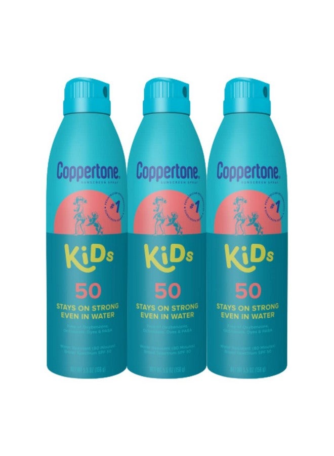 Kids Sunscreen Spray Spf 50 Water Resistant Sunscreen For Kids Broad Spectrum Spray Sunscreen Spf 50 5.5 Oz Pack Of 3