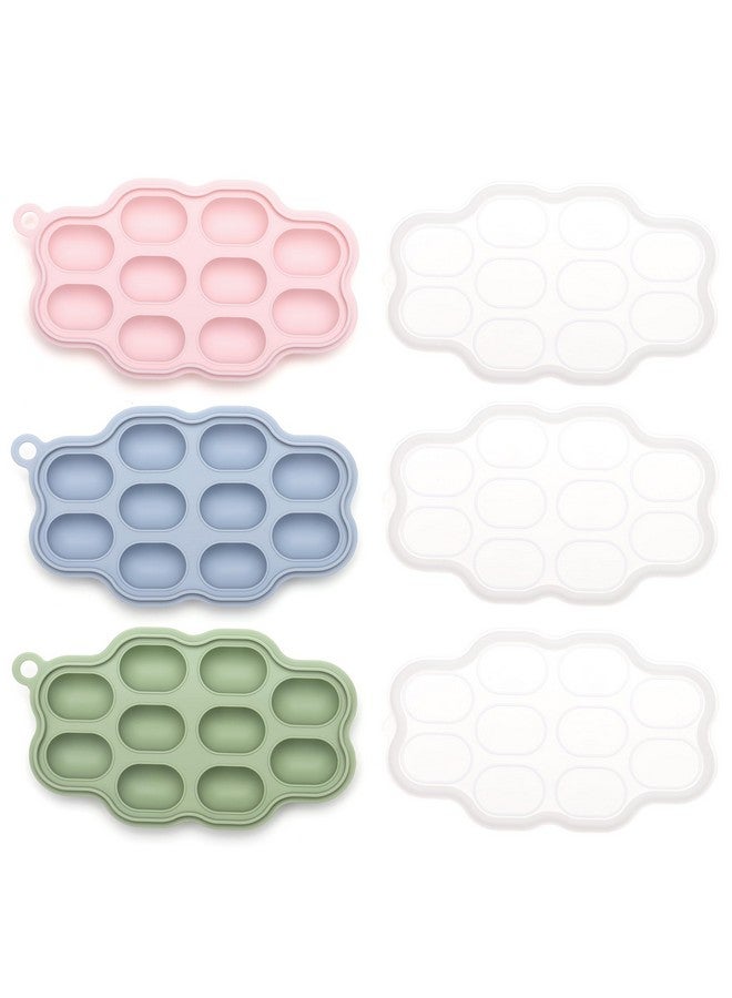 Baby Breastmilk Popsicle Molds (3 Pack) Kingkam Silicone Nibble Freezer Tray Baby Fruit Food Feeder Teether Tray Breast Milk Teether Pop Maker For Homemade Baby Food
