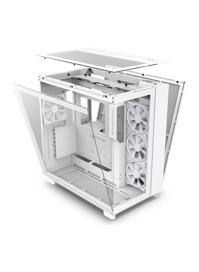 H9 Elite Dual-Chamber ATX Mid-Tower PC Case, Unique Glass Panel, Intuitive Cable Mgt, 360mm Radiators & 10x120mm Fans Support, Built-in RGB & Fan Controller, USB 3.2 Type-C/A, White | CM-H91EW-01