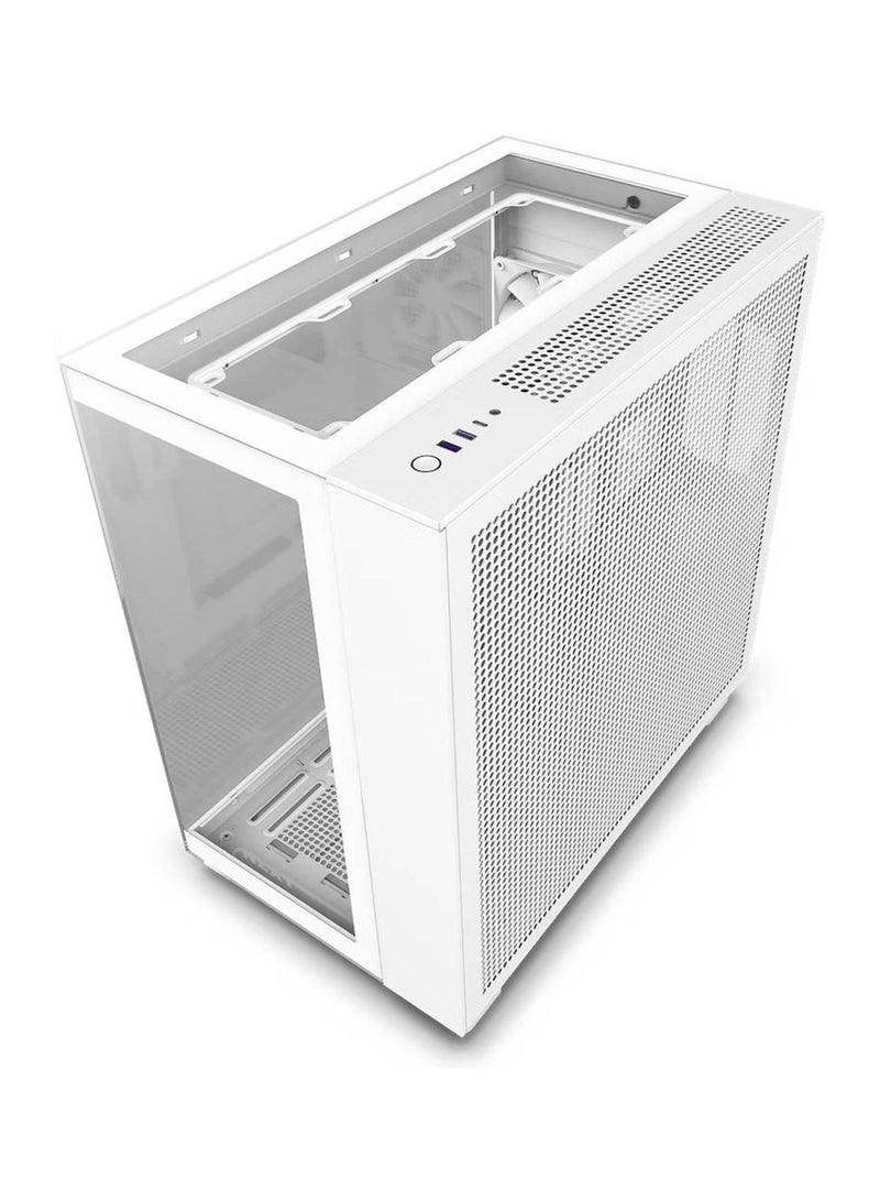 H9 Elite Dual-Chamber ATX Mid-Tower PC Case, Unique Glass Panel, Intuitive Cable Mgt, 360mm Radiators & 10x120mm Fans Support, Built-in RGB & Fan Controller, USB 3.2 Type-C/A, White | CM-H91EW-01