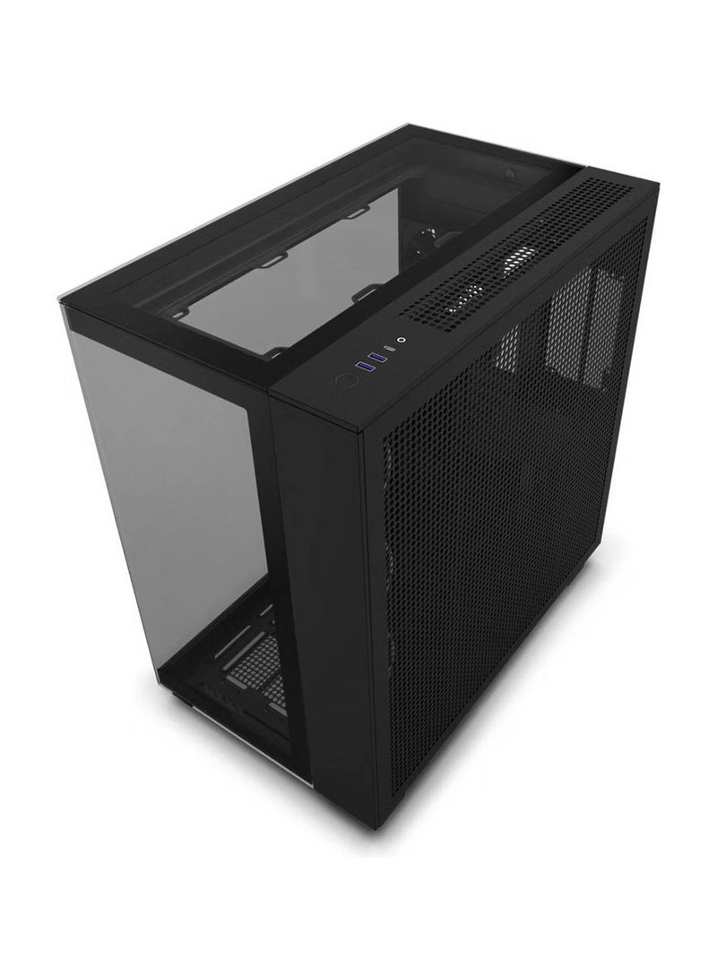 H9 Elite Dual-Chamber ATX Mid-Tower PC Case, Unique Glass Panel, Intuitive Cable Mgt, 360mm Radiators & 10x120mm Fans Support, Built-in RGB & Fan Controller, USB 3.2 Type-C/A, Black | CM-H91EB-01