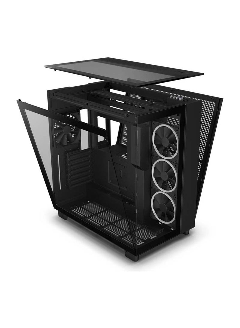 H9 Elite Dual-Chamber ATX Mid-Tower PC Case, Unique Glass Panel, Intuitive Cable Mgt, 360mm Radiators & 10x120mm Fans Support, Built-in RGB & Fan Controller, USB 3.2 Type-C/A, Black | CM-H91EB-01