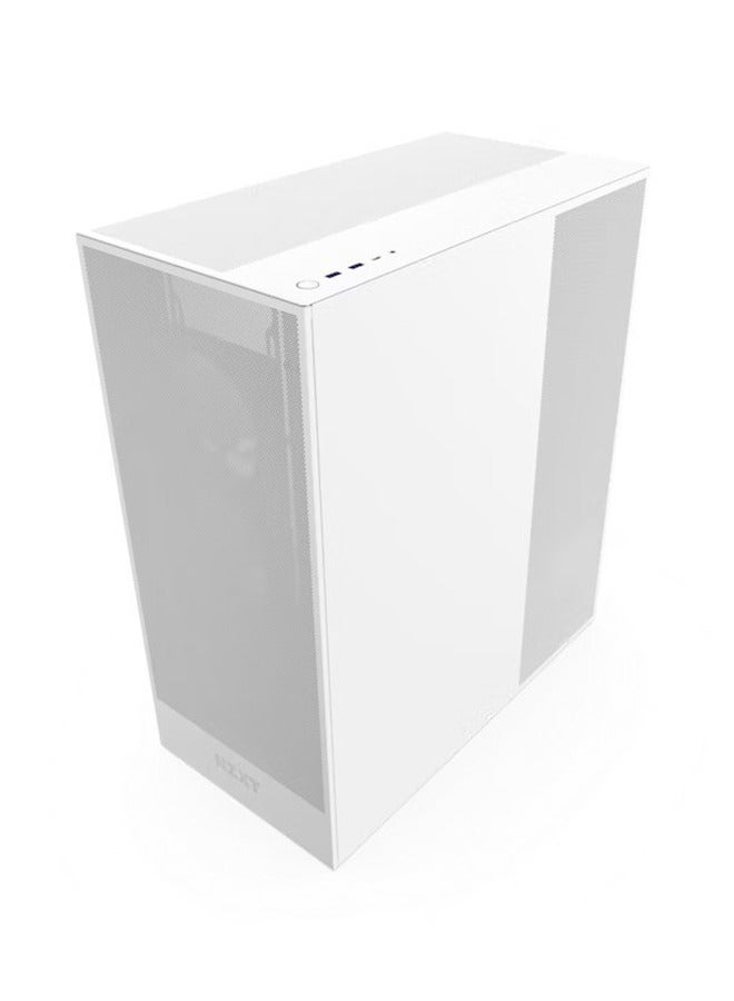 H7 Flow RGB Mid-Tower ATX Airflow Case with RGB Fans, Dedicated GPU Cooling, Easily Manage Cables, 10-Fan Capacity, Top I/O Ports, Tool-less Panel Access, CM-H72FW-R1 | White