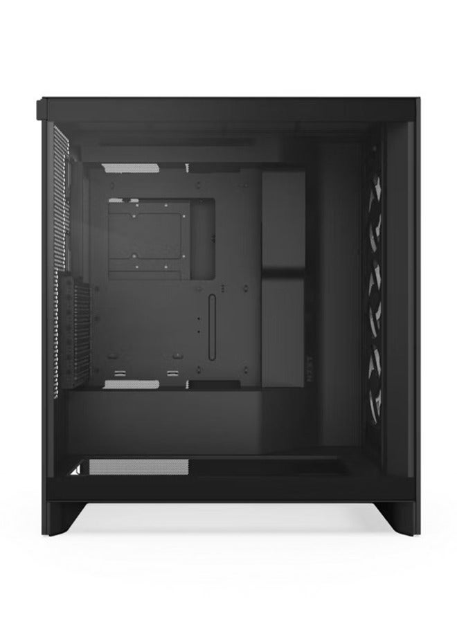 H7 Flow RGB Mid-Tower ATX Airflow Case with RGB Fans, Dedicated GPU Cooling, Large Radiator Support, 10-Fan Capacity, Top I/O Ports, Tool-less Panel Access, CM-H72FB-R1 | Black