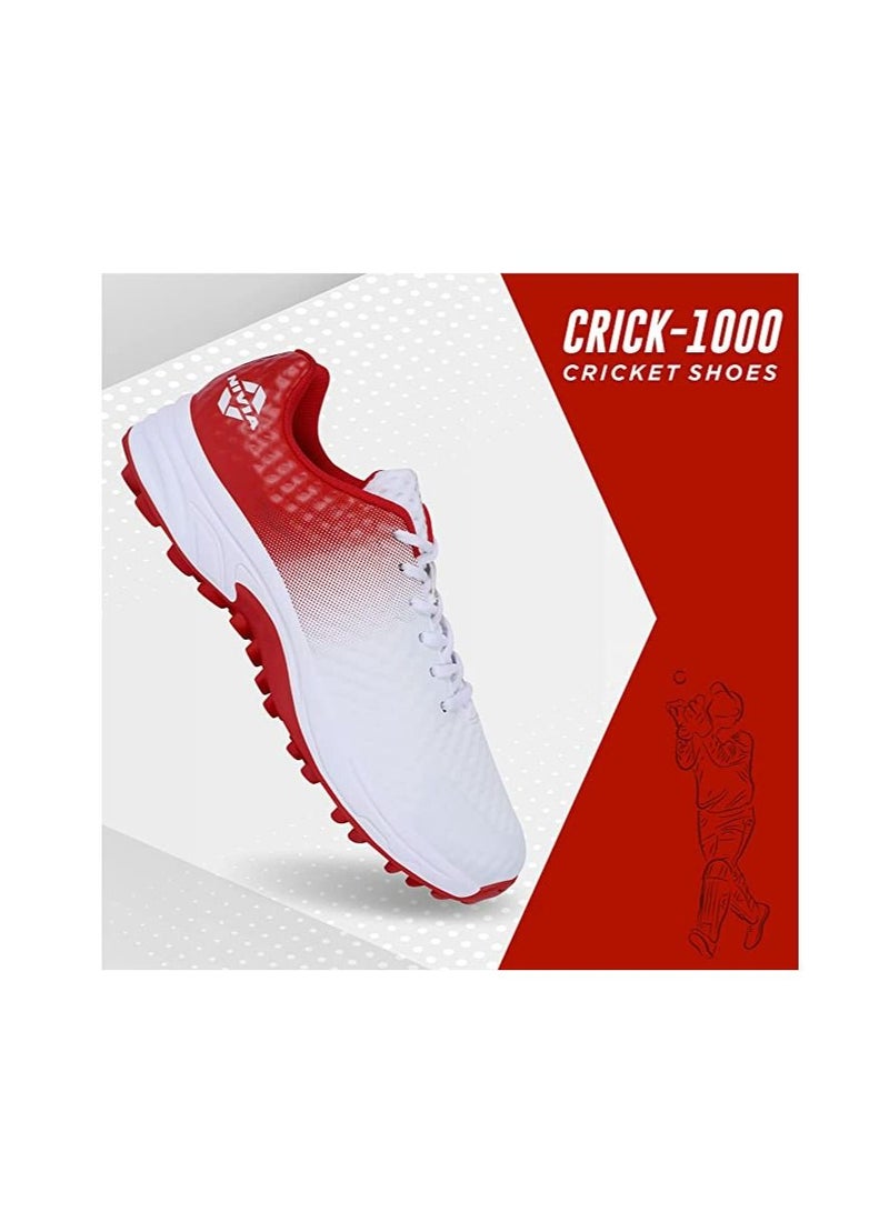 Crick 1000 Cricket Shoes for Men with Rubber Outsole | Lightweight | Durable & Comfort