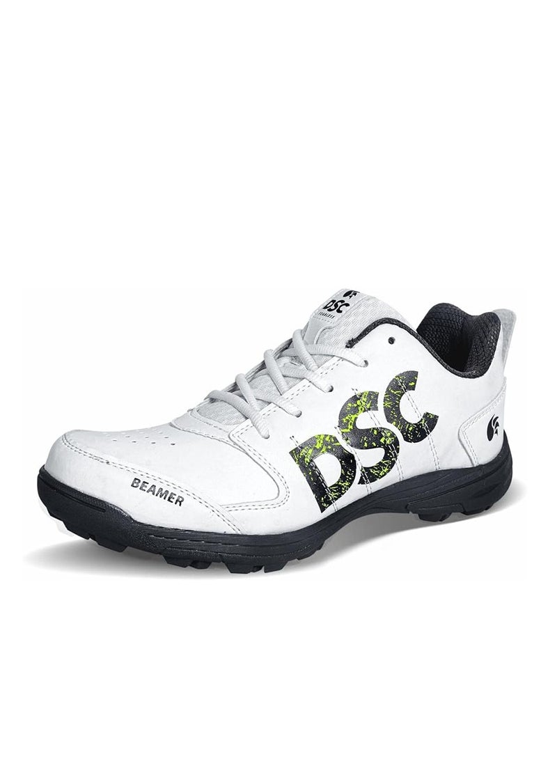 Beamer Cricket Shoes | Grey/White | For Boys and Men | Light Weight | Durable | 4 UK, 5 US, 39 EU