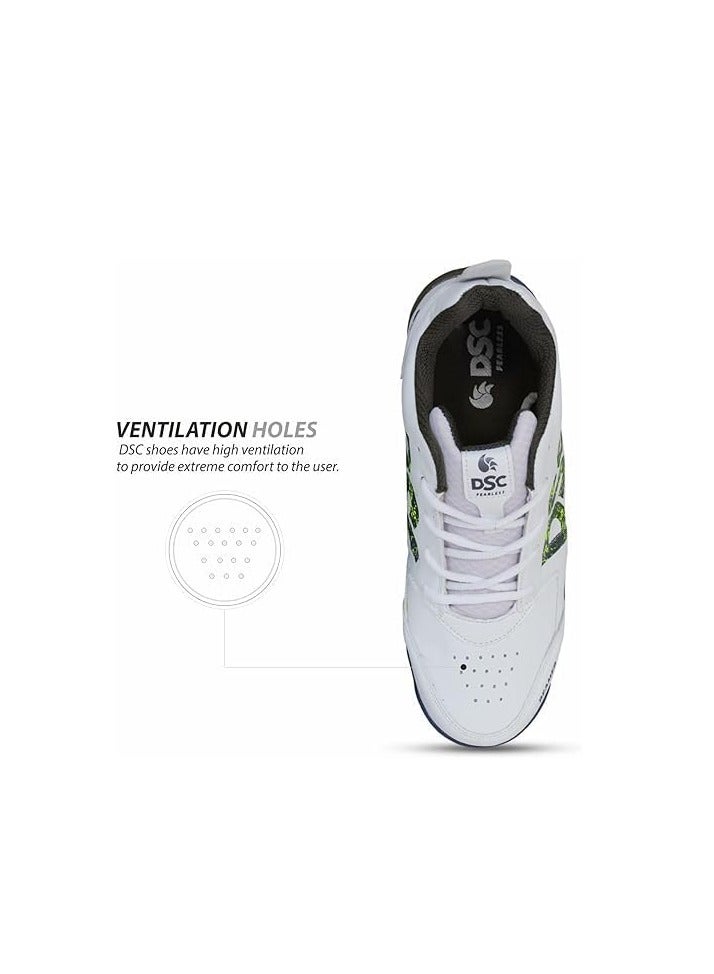 Beamer Cricket Shoes | Grey/White | For Boys and Men | Light Weight | Durable | 4 UK, 5 US, 39 EU