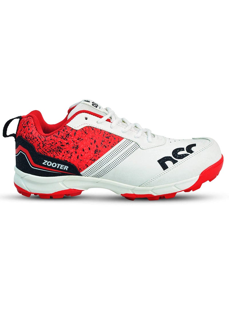 Zooter Cricket Shoe | Color: White & Red | Size:  4 UK/5 US/39 EU | For Mens & Boys | Material: Polyvinyl Chloride | lightweight | Improved Stability in the Game