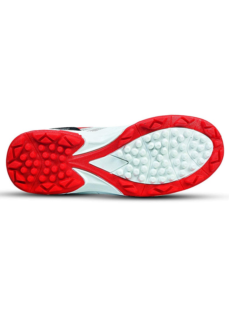 Zooter Cricket Shoe | Color: White & Red | Size:  4 UK/5 US/39 EU | For Mens & Boys | Material: Polyvinyl Chloride | lightweight | Improved Stability in the Game