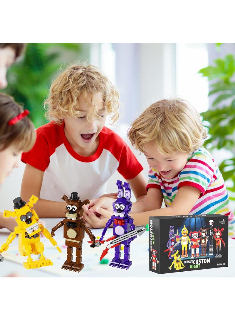 Five Nights Security Breach Block toy set, 7 in 1 game action figure dolls DIY blocks, children's educational puzzle blocks for boys and girls birthday