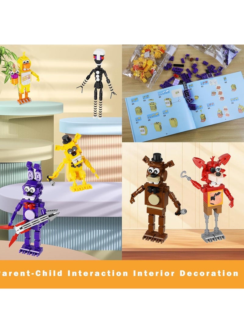 Five Nights Security Breach Block toy set, 7 in 1 game action figure dolls DIY blocks, children's educational puzzle blocks for boys and girls birthday