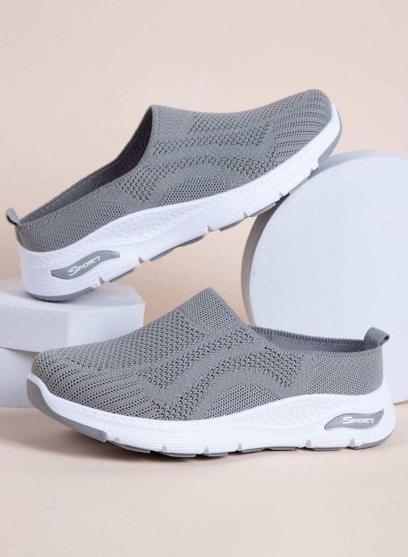 Minimalist Knit Sneaker Mules