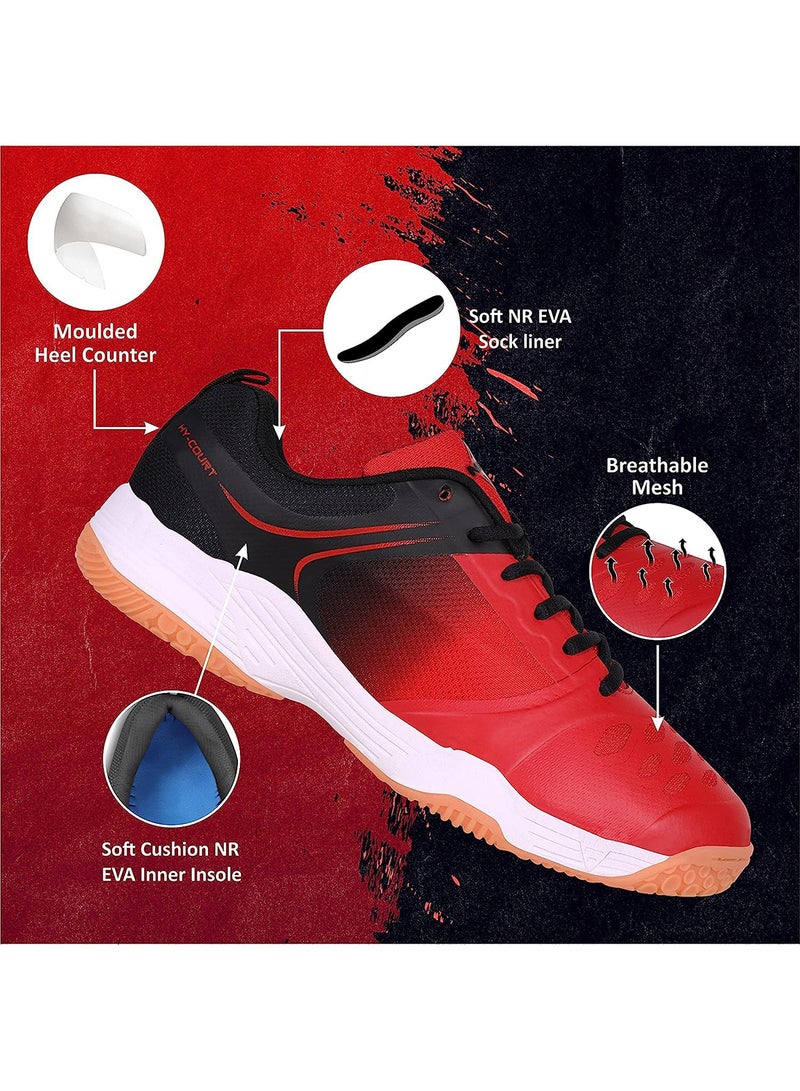 HY-Court 2.0 Badminton Shoes | UK 6 \ US 7 \ EU 40 | For Mens and Boys | Non-Marking Shoe | Court Shoe | For Badminton, Squash, Tennis Players