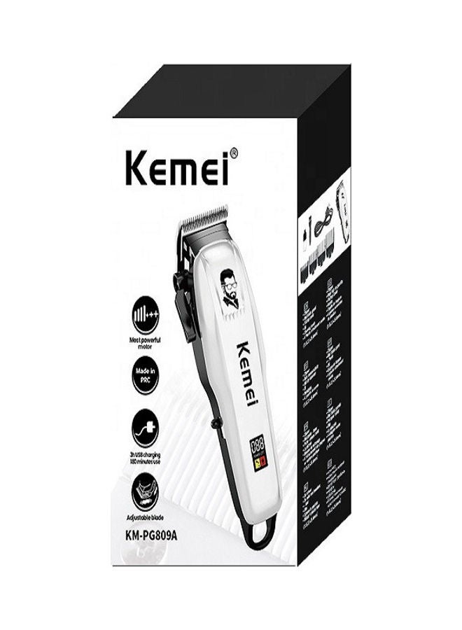 Kemei KM-PG809A Rechargeable Electric Hair Clipper White