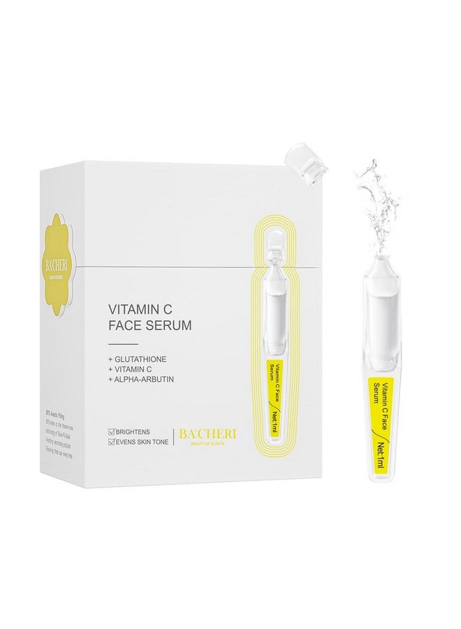 Vitamin C Serum For Face 15 Pcs/Box Hydrating Anti Wrinkle Anti Aging Hyaluronic Acid Glutathione Ascorbic Acid Aloe Vera For Dull Skin & Fine Lines Soft Ampoules