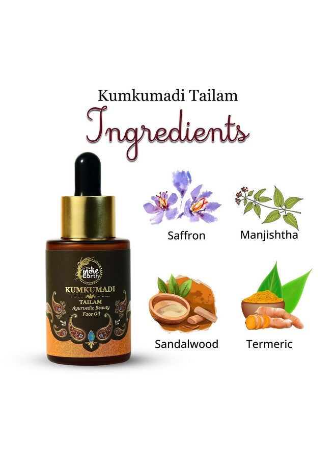 Kumkumadi Tailam 30 Ml An Ayurvedic Beauty Face Oil Miraculous Beauty Night Serum For Brighter Glowing & Younger Looking Skin With Turmeric Saffron Blue Lotus & Indian Lotus