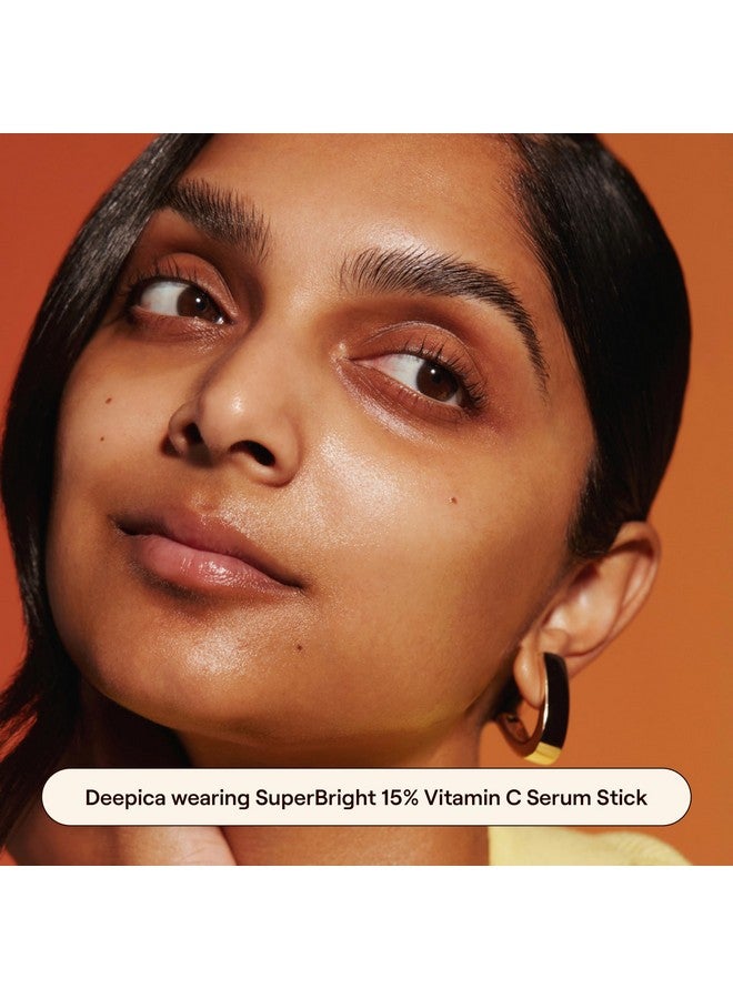 Superbright 15% Vitamin C Brightening Facial Serum Stick Reduces Dark Spots And Wrinkles With Vitamin E 0.5% Ferulic Acid 0.5 Oz.