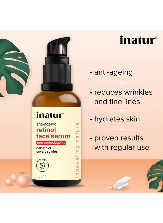 Retinol Serum For Face With Bakuchiol Antiageing Reduces Fine Lines & Wrinkles 30Ml