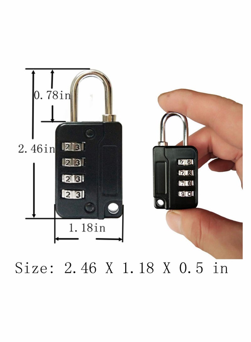 Luggage Locks, 5 Pcs Travel Suitcase Lock, 4 Digit Combination Padlocks for School Gym Lockers, Tool Boxes, Fences, Buckle Cabinets, Safe Resettable Combination Lock