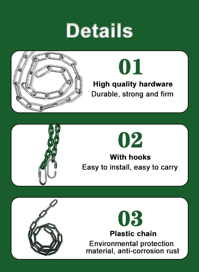 150cm Durable Waterproof Plastic Chain With Snap Hooks Outdoor Use