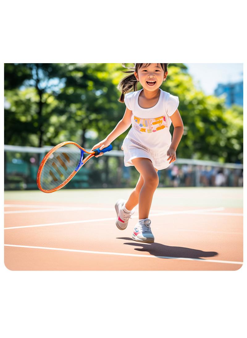 Kids Tennis Trainer Rebound Ball Set, Professional Racket, Portable Practice Rebounder, Equipment with 2 Racket & Bag, Suitable for Level Players