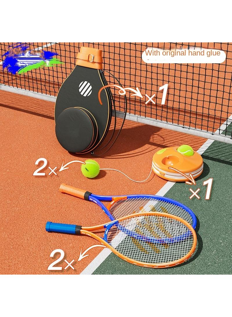 Kids Tennis Trainer Rebound Ball Set, Professional Racket, Portable Practice Rebounder, Equipment with 2 Racket & Bag, Suitable for Level Players