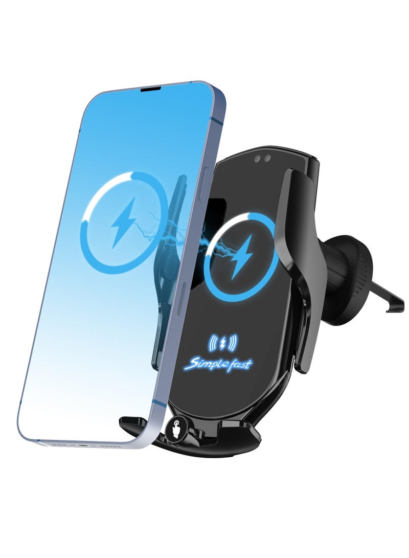 15 W Car Mobile Phone Holder with Charging Function, Automatic Clamping Qi Inductive Charging Station Car Charger Accessories Fast Wireless Charger Car for iPhone Samsung LG