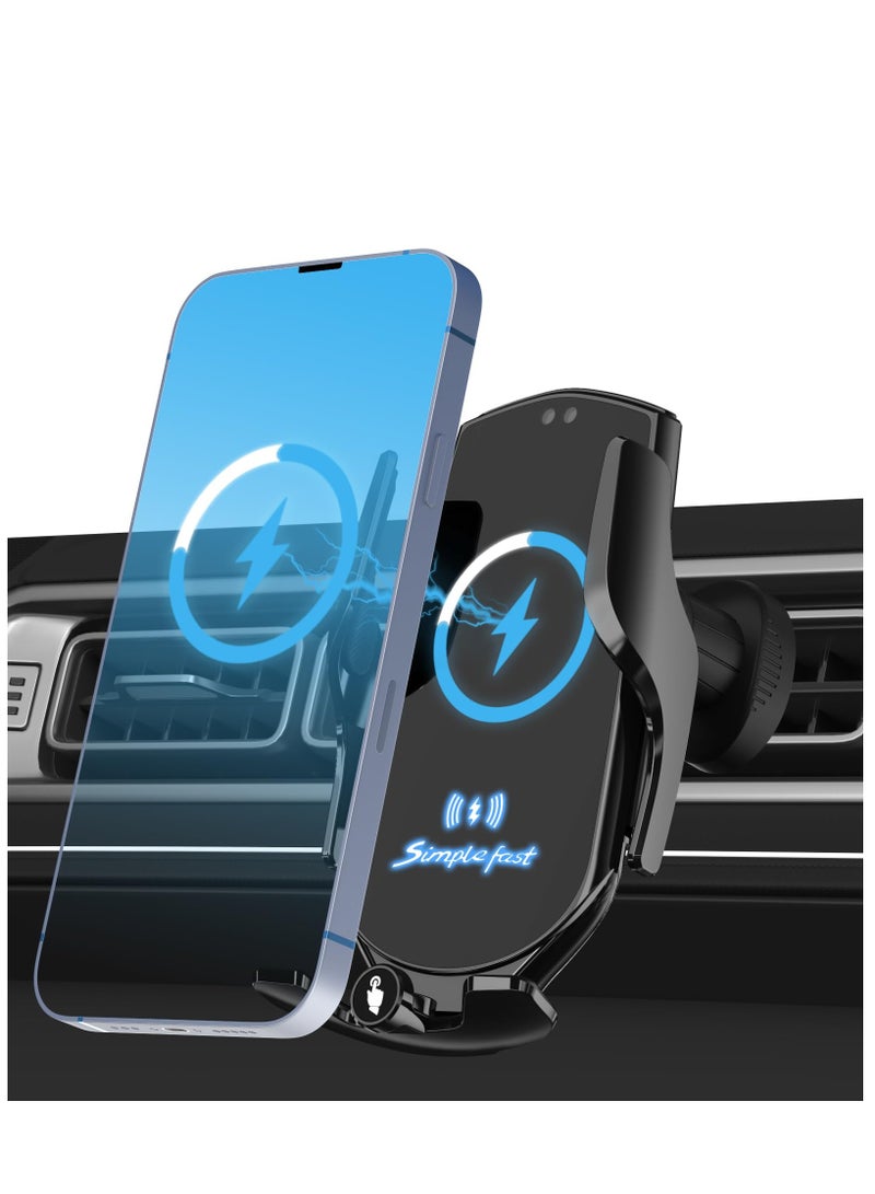 15 W Car Mobile Phone Holder with Charging Function, Automatic Clamping Qi Inductive Charging Station Car Charger Accessories Fast Wireless Charger Car for iPhone Samsung LG