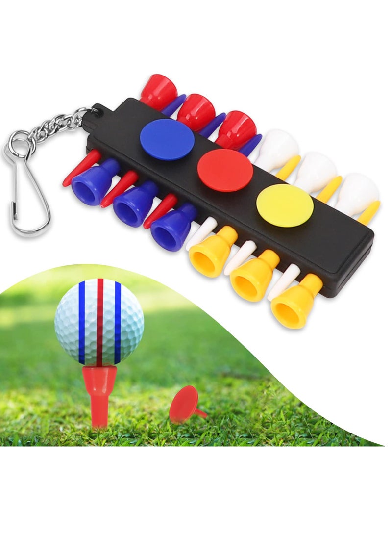 Golf Ball Marker, 6 Letter Stencils Kit, 3 Ball Markers Stencils, 3 Color Line Markers Pens, Triple Track Plastic Golf Ball Marking Alignment Tool Kit