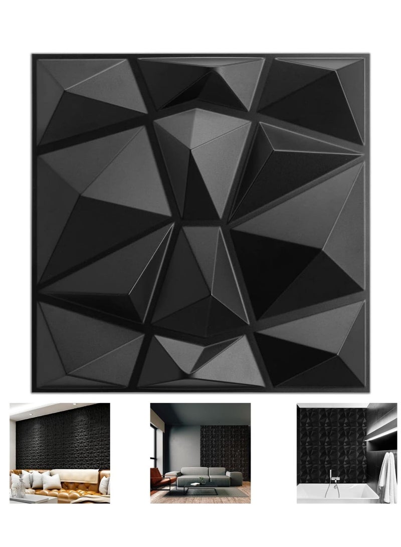 12 Pack 3D Wall Panels 3D PVC Texture Wallpaper Diamond Design Decorative Wall Cover Length 50cm width 50cm