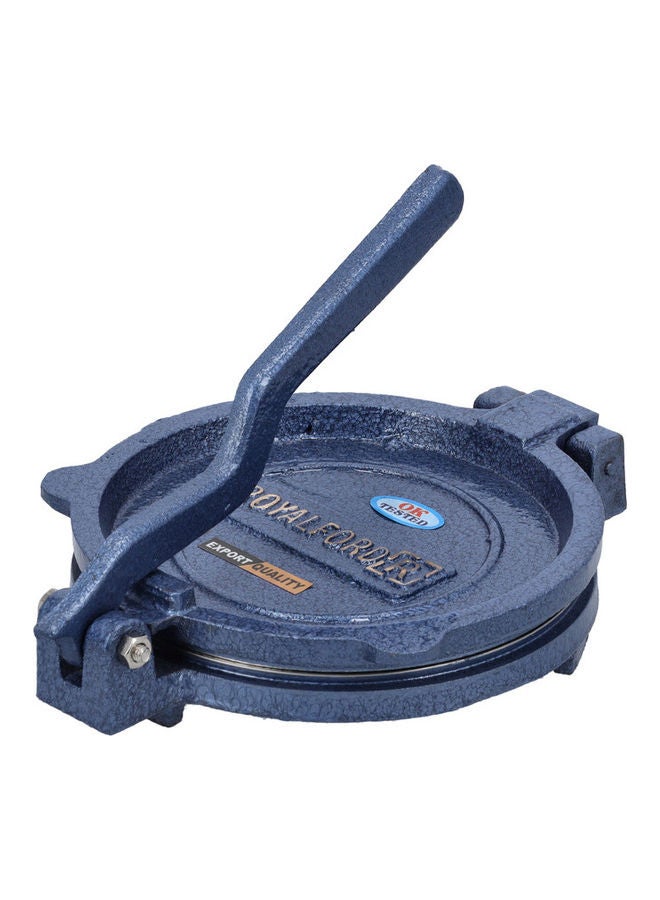 Chapati Press Heavy Cast Iron Body Stainless Steel Plate Made In India Blue 18.5cm