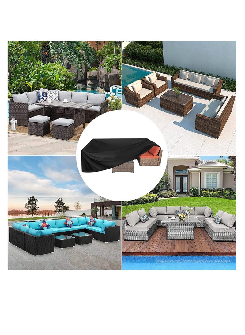 Waterproof Outdoor Furniture Cover XL 315cm x 160cm x 74cm, Premium Quality Patio Furniture Covers Dust Proof Anti-UV Heavy Duty Durable Sofa Sectional Table & Chair Cover Large