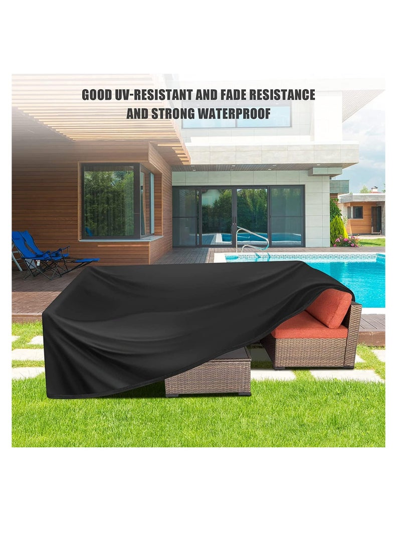 Waterproof Outdoor Furniture Cover XL 315cm x 160cm x 74cm, Premium Quality Patio Furniture Covers Dust Proof Anti-UV Heavy Duty Durable Sofa Sectional Table & Chair Cover Large