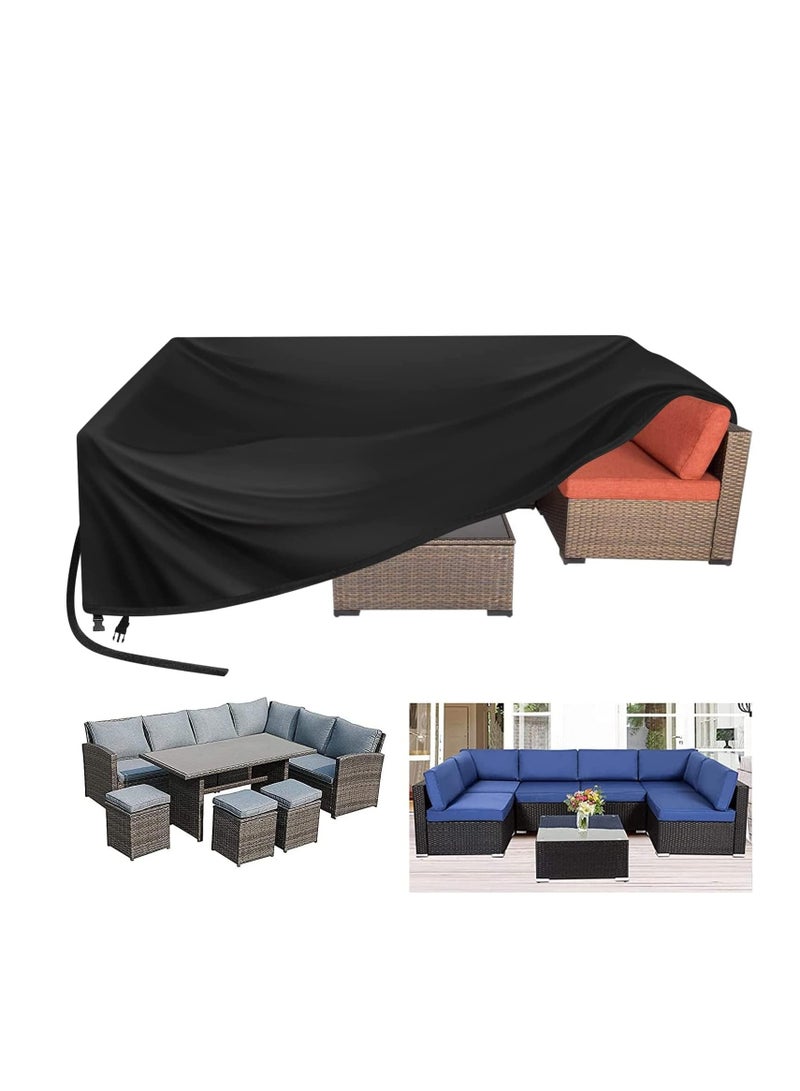 Waterproof Outdoor Furniture Cover XL 315cm x 160cm x 74cm, Premium Quality Patio Furniture Covers Dust Proof Anti-UV Heavy Duty Durable Sofa Sectional Table & Chair Cover Large