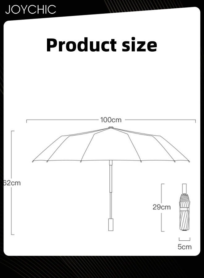 Women Retro Sun Proof Umbrella 16 Ribs Big Parasol For Travel Outdoor Black/Red