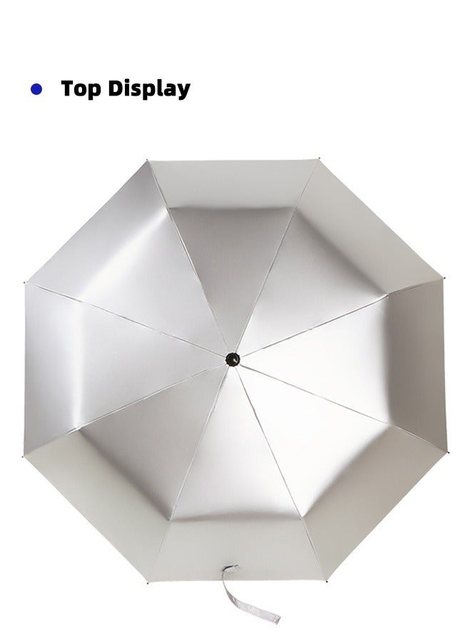 Double Coated Titanium Silver Anti-UV Protection Sun Blocking Travel Umbrella Silver/Orange