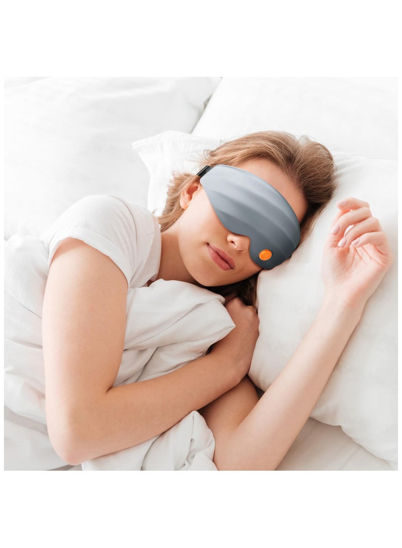 3D Sleep Mask, Aroma Eye Masks for Sleep, 99.9% Light Blackout Sleeping Eye Mask for Women, Contoured Cup Night Blindfold, Eye Cover Eye Shade with Adjustable Strap, Medium Size (Grey)