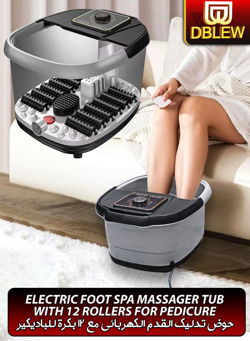 Electric Foot Spa Machine With Shiatsu Massager 12 Massage Rollers Mini Feet Detox Bath Infrared Heating Soaking Tub Basin Pedicure Bucket For Relieving Fatigue And Body Stress Fatigue