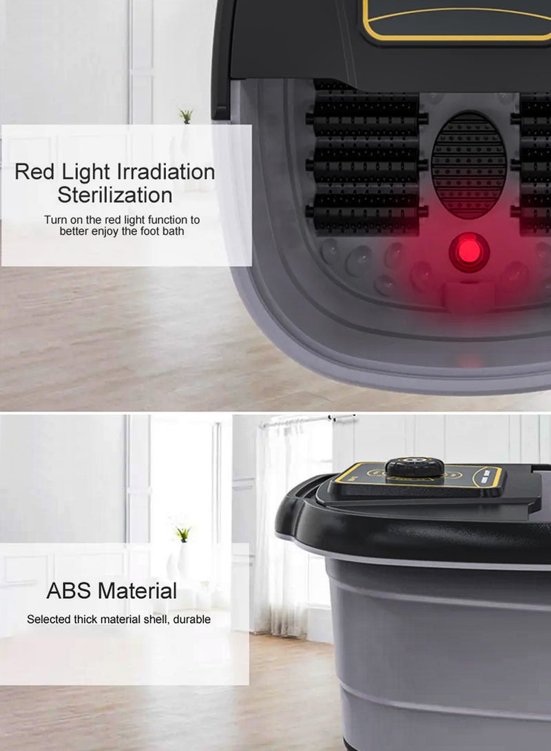 Electric Foot Spa Machine With Shiatsu Massager 12 Massage Rollers Mini Feet Detox Bath Infrared Heating Soaking Tub Basin Pedicure Bucket For Relieving Fatigue And Body Stress Fatigue