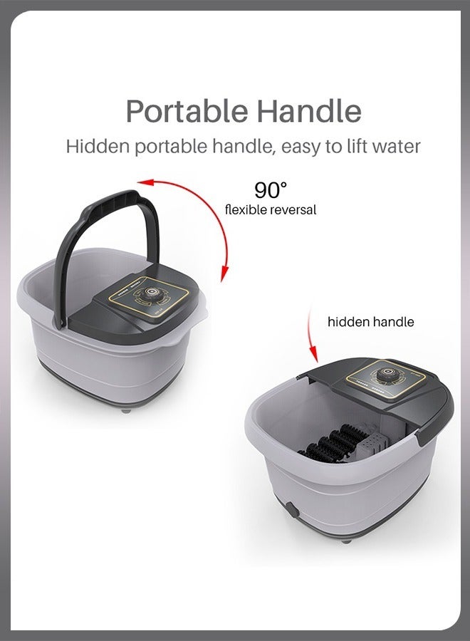 Electric Foot Spa Machine With Shiatsu Massager 12 Massage Rollers Mini Feet Detox Bath Infrared Heating Soaking Tub Basin Pedicure Bucket For Relieving Fatigue And Body Stress Fatigue