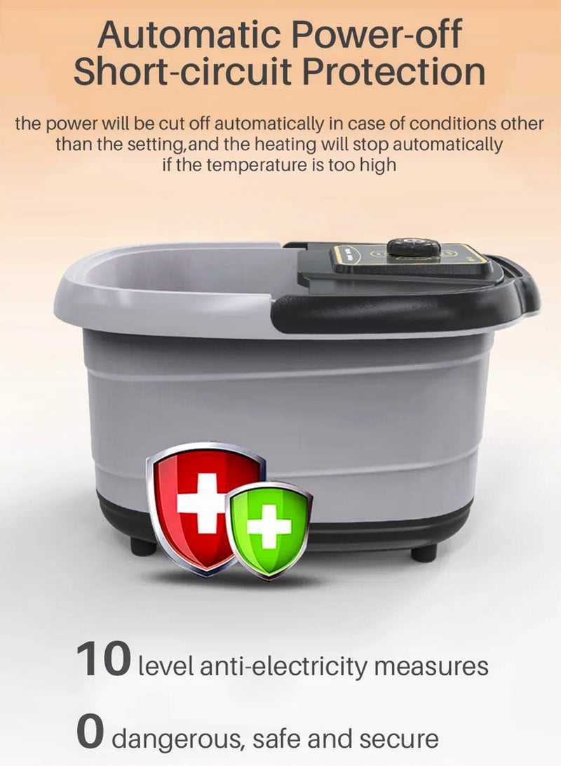 Electric Foot Spa Machine With Shiatsu Massager 12 Massage Rollers Mini Feet Detox Bath Infrared Heating Soaking Tub Basin Pedicure Bucket For Relieving Fatigue And Body Stress Fatigue