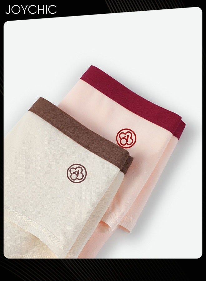 4 Pack Ladies Solid Pattern Large Size Pure Cotton Briefs Summer Autumn  Full Coverage Breathable Traceless Medium Waist Women Underwear Evening Wear