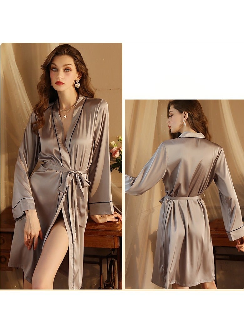 Women  Cardigan Bathrobe